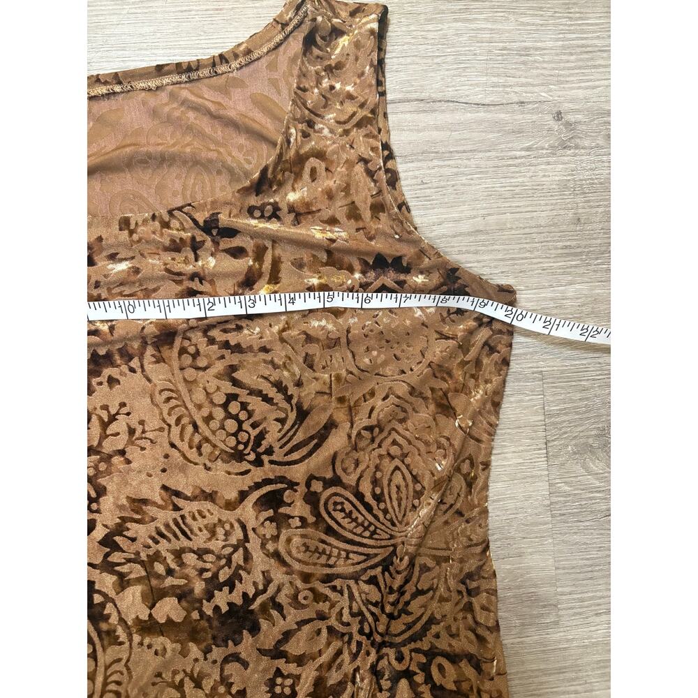 Vintage Y2K Burnout Velvet Semi-Sheer Stretch Tank Maxi Dress L Whimsygoth Boho - Picture 9 of 9